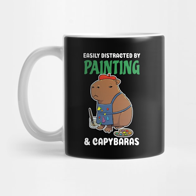 Easily Distracted by Painting and Capybaras Cartoon by capydays